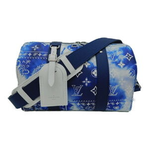 Louis Vuitton City Keepall Shoulder Bag Blue White Bandana Double Zipper